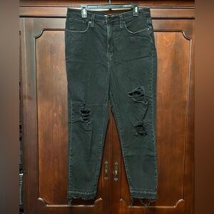 Madewell The Mom Jean Black Distressed Sz 31